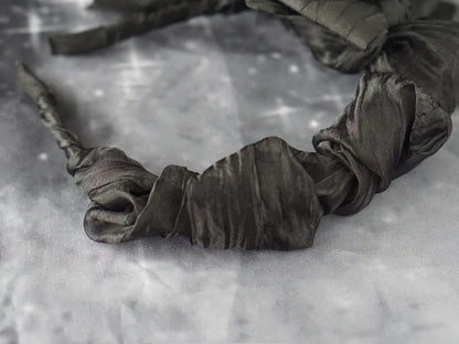 Strange Sugar - Gothic Lolita KC Black Wine Red Ruffled Bow Hair Accessories