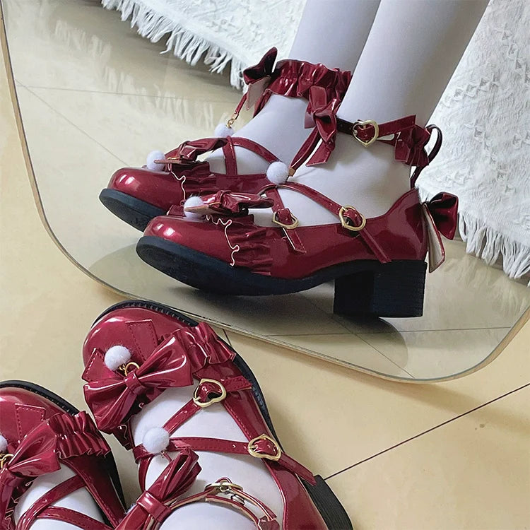 Fairy Godmothe - Preppy Style Flat Shoes Mid Heel Round Toe Lolita Shoes