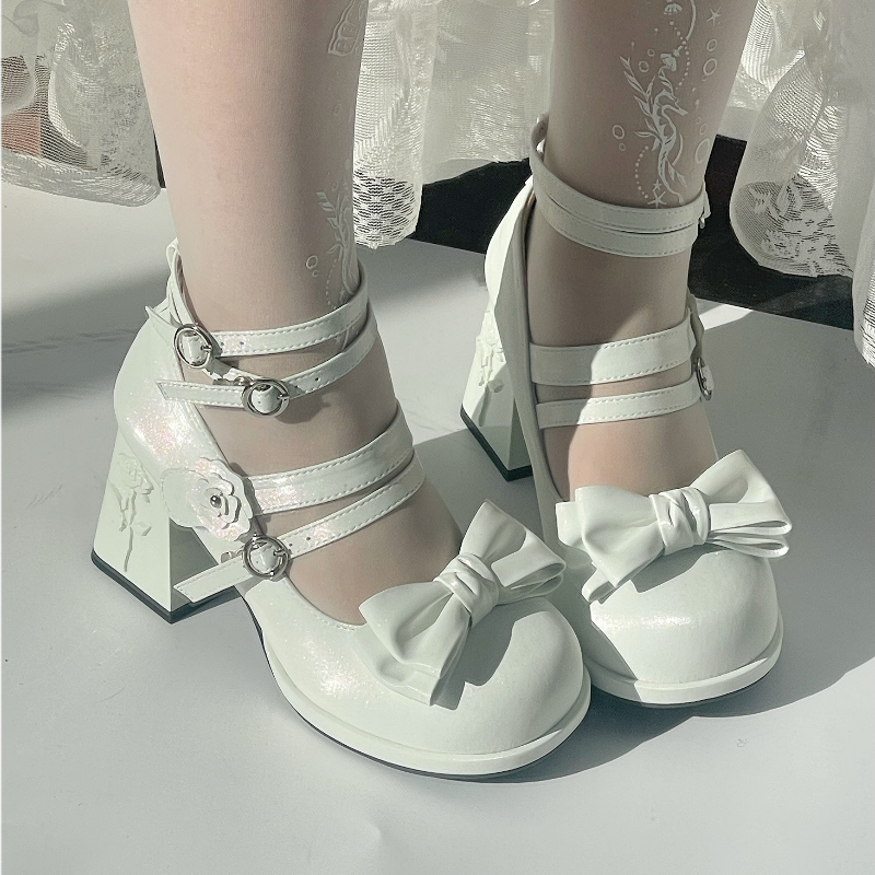 Dreamland - Whispers of the Rose - Daily Lolita Platform Heels Shoes with Relief Rose