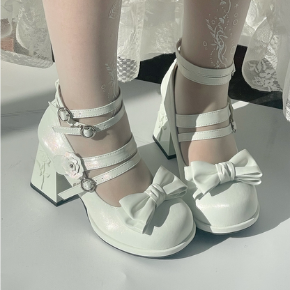 Dreamland - Whispers of the Rose - Daily Lolita Platform Heels Shoes with Relief Rose