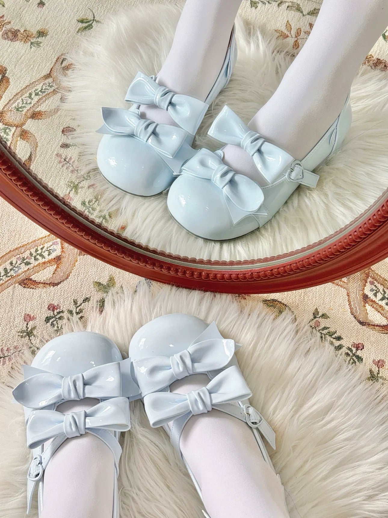 Beauty Bunny - Kawaii Lolita Shoes Low Heels Round Toe PU Shoes