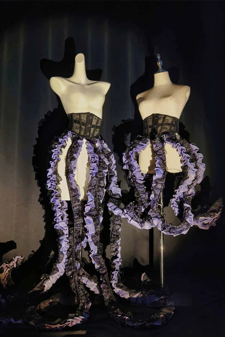 Camouflage Humanoid - Eerie Devour - Gothic Lolita Tentacle-like Petticoat and Short-Sleeved OP