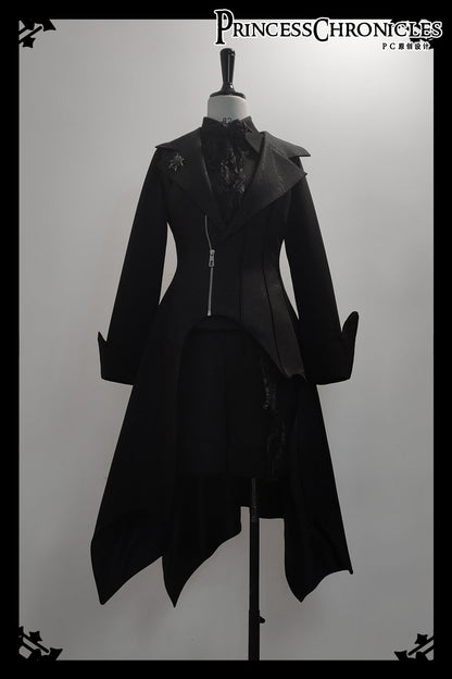 Princess Chronicles - Wind - Ouji Lolita Black Long Vest