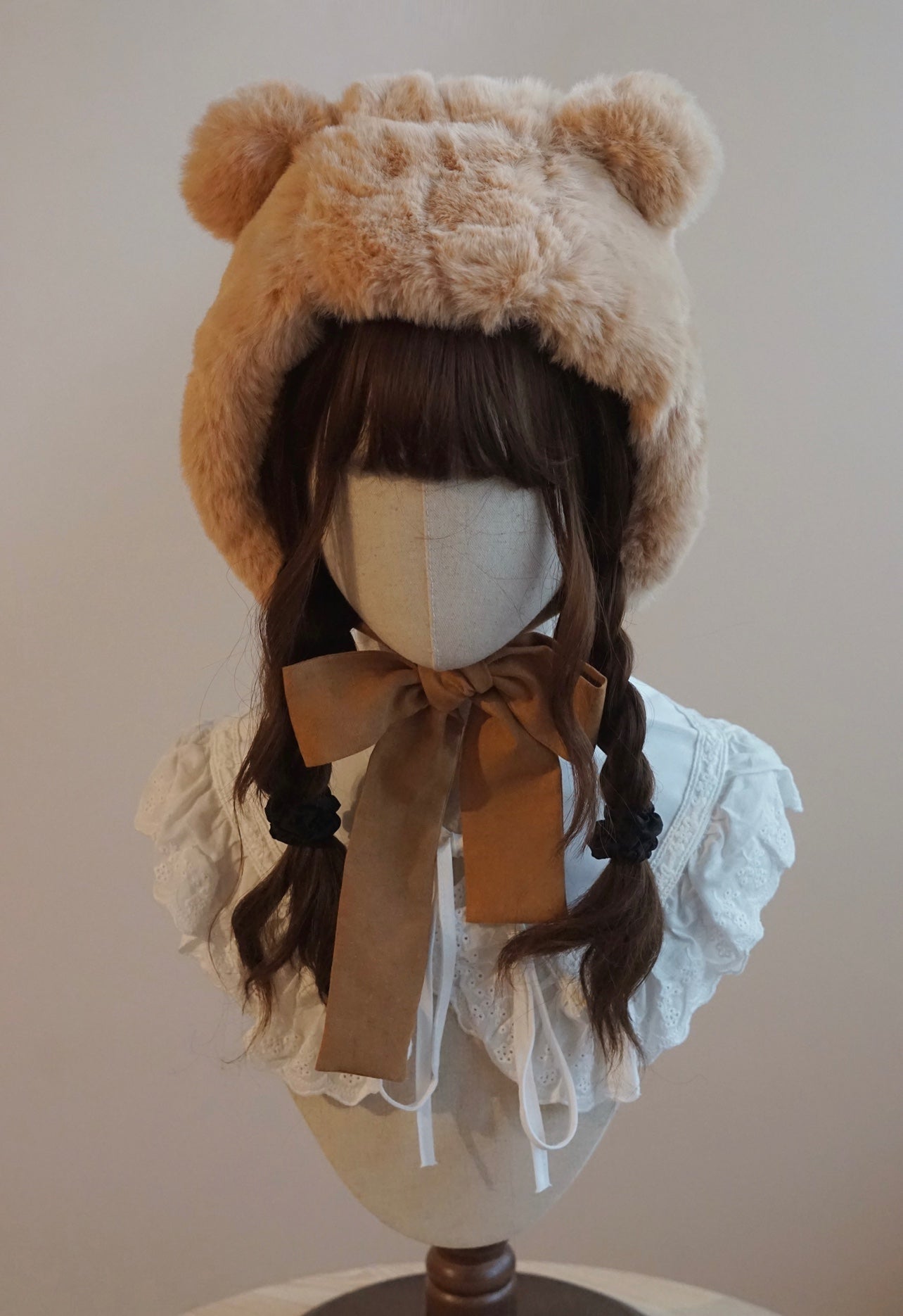 Besozealous - Winter Lolita Hat Bear Ears Hooded Hat