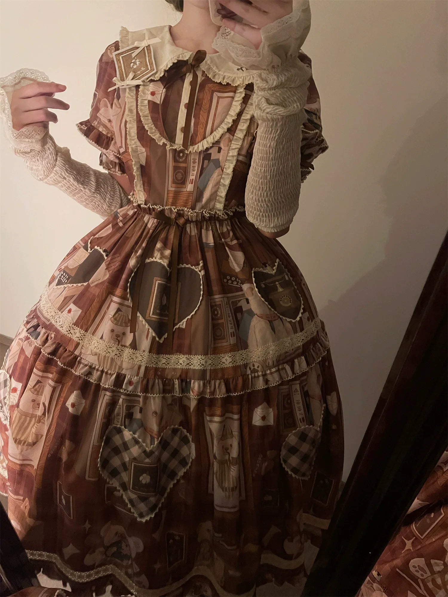 Babyblue - Gretel Bear - Vintage Lolita Dress Teddy Bear Prints Dress