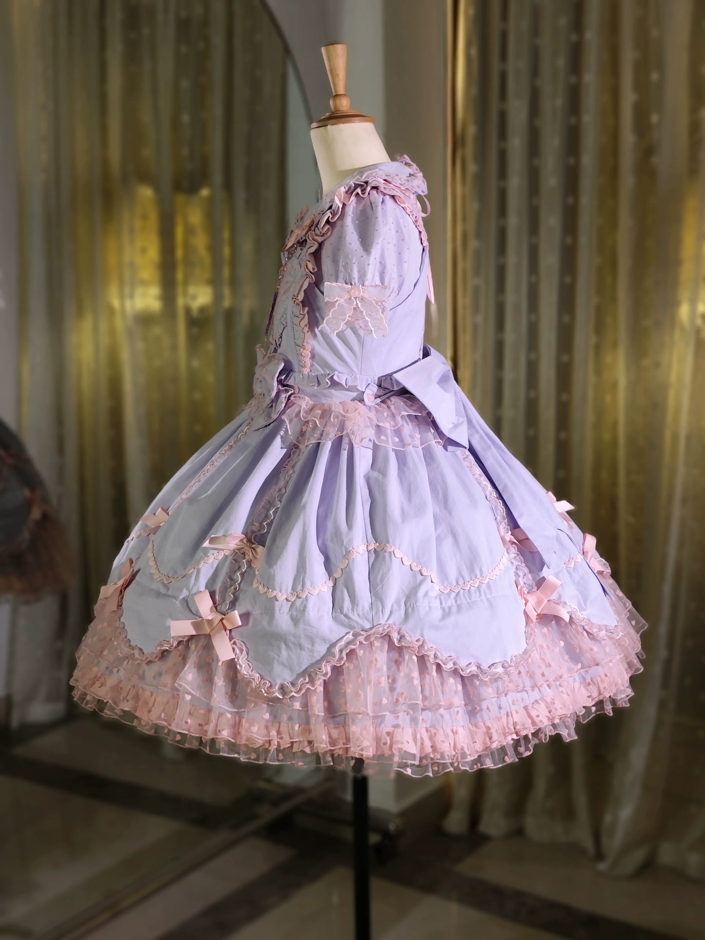 The Seventh Doll - Sweet Diary SP - Vintage Lolita Jumper Dress Petal-like Hem JSK Headdress Set