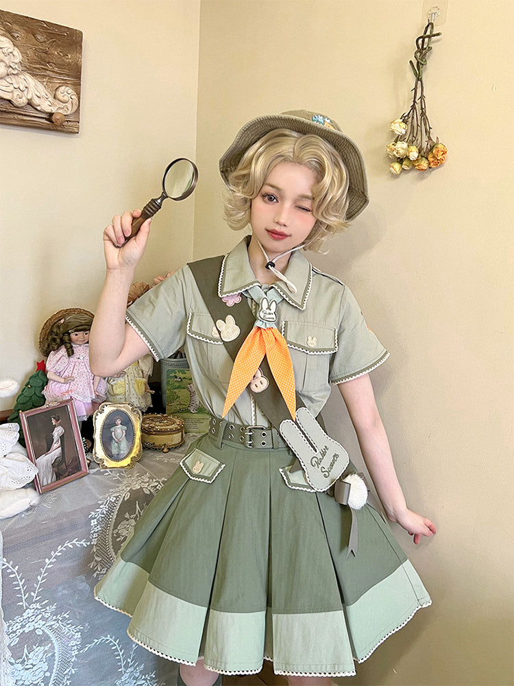 Piggy Bun - Bunny Trip - Ouji Lolita Green Cute Suits