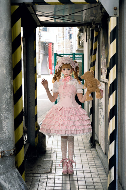 Nn Star - Half Sugar Ism - Sweet Lolita JSK Low Waist Dress With Tiered Hem