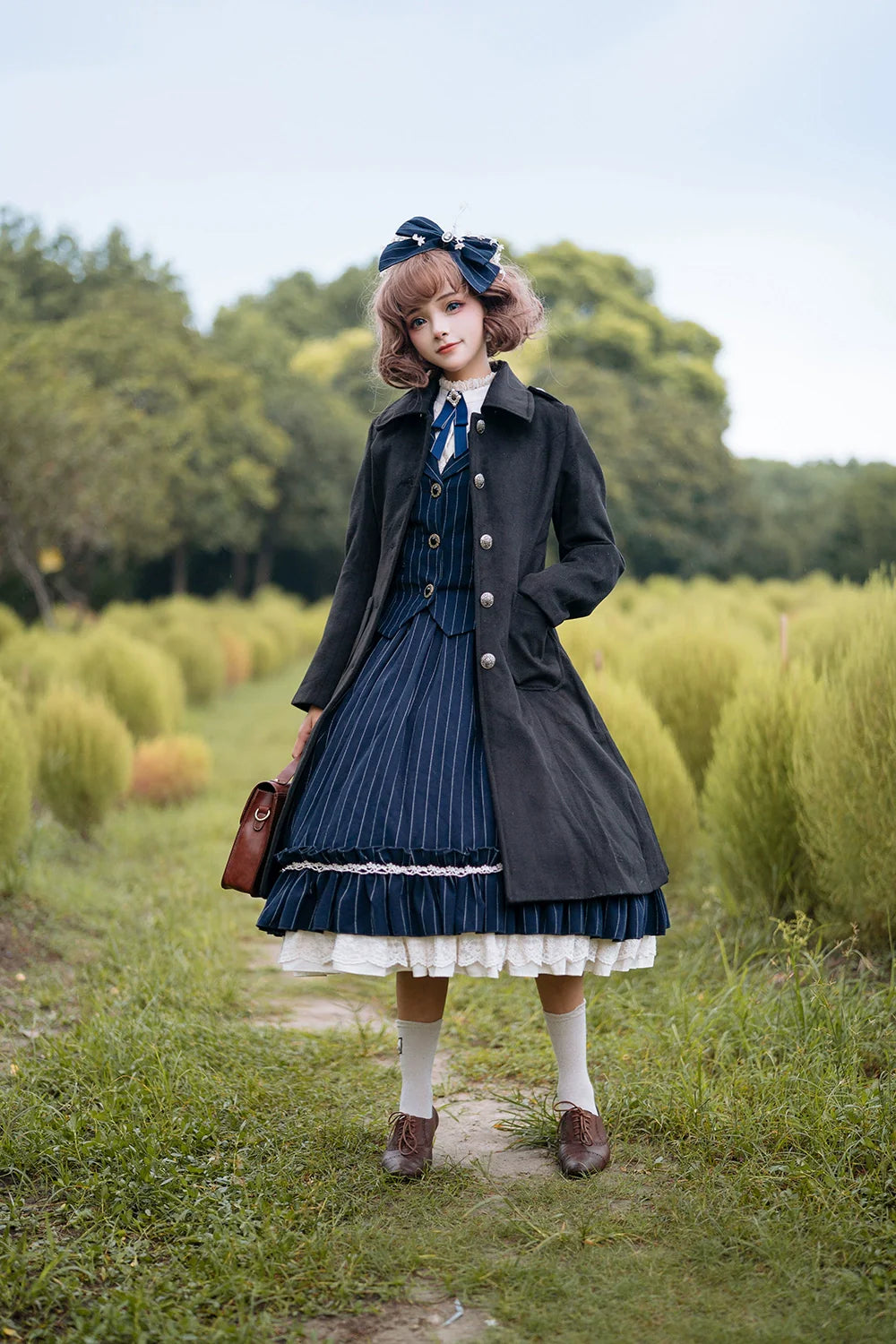 Miss Point - Rose Doll - Elegant Lolita Striped Fishbone Skirt