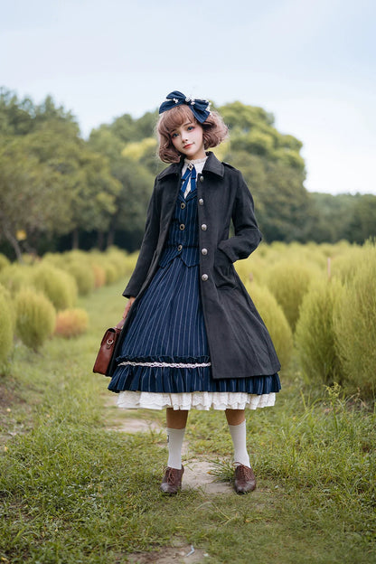 Miss Point - Rose Doll - Elegant Lolita Striped Fishbone Skirt