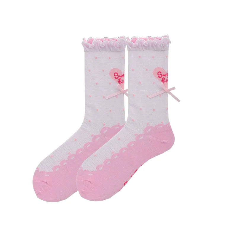 Roji Roji - Sweet Lolita Socks Cute Lolita Short Socks With Polka Dot