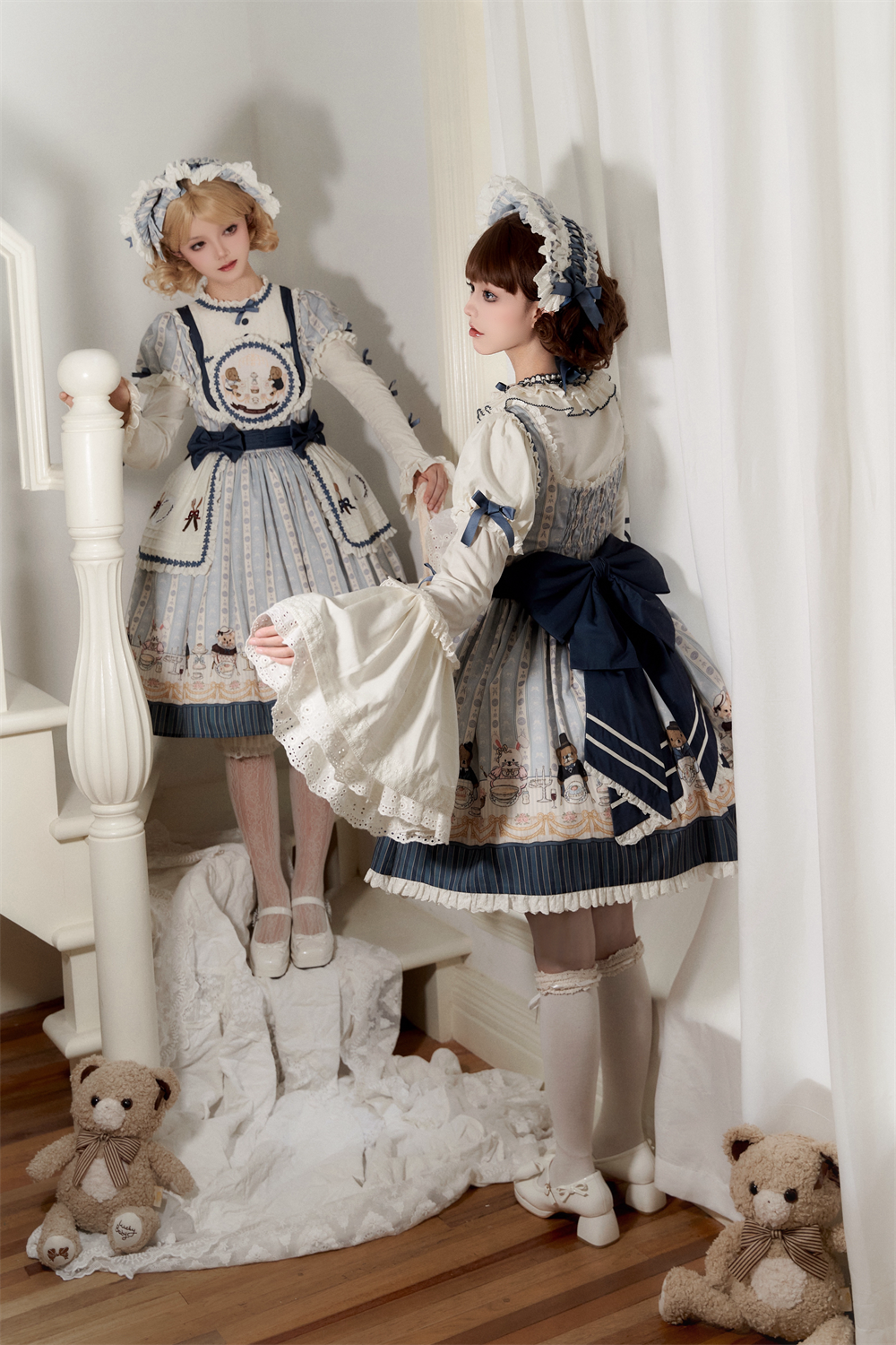 Babyblue - Animal Dinner Handle - Sweet Doll Lolita Headband BNT Bow Trailing Clips