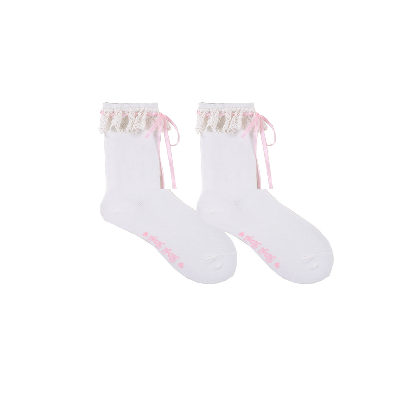 Roji Roji - Isabella - Sweet Lolita Lace Mid-Calf Socks Multicolors