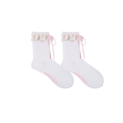Roji Roji - Isabella - Sweet Lolita Lace Mid-Calf Socks Multicolors