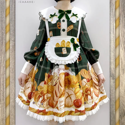 Chemical Romance - Freshly Baked Bread - Sweet Lolita OP Dress Long Sleeve Dress