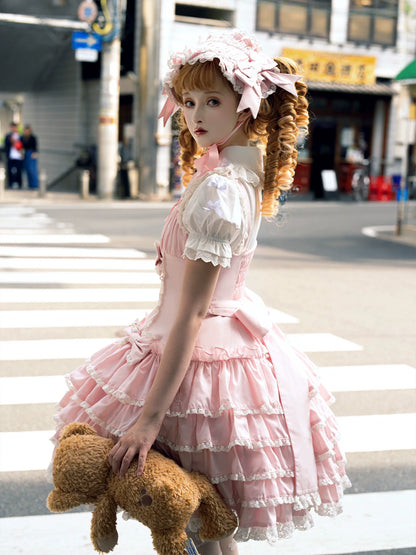 Nn Star - Half Sugar Ism - Sweet Lolita JSK Low Waist Dress With Tiered Hem