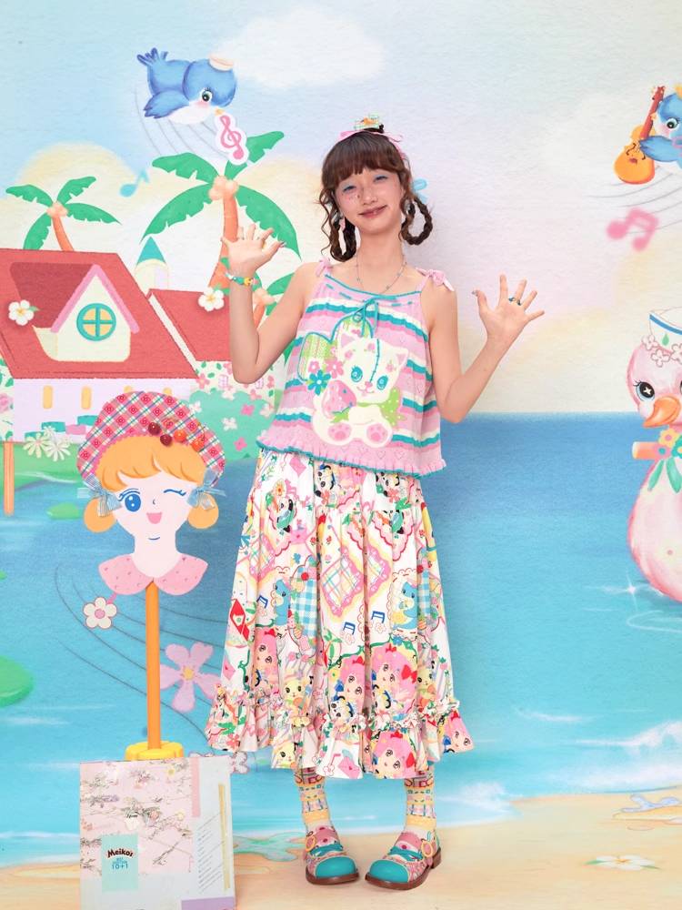 Retro print skirt【s0000009531】