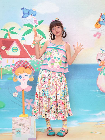 Retro print skirt【s0000009531】