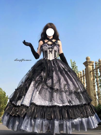 Xingweimian - Medea's Kiss - Halloween Gothic Lolita JSK Embossing Bridal Dress