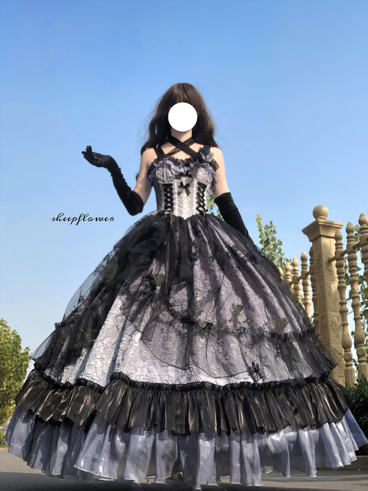 Xingweimian - Medea's Kiss - Halloween Gothic Lolita JSK Embossing Bridal Dress