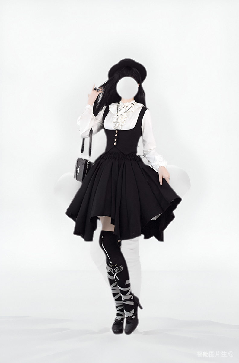 Sentaro - Pleated Irregular Knit Floral Slim Fit Vest and Half Skirt Set