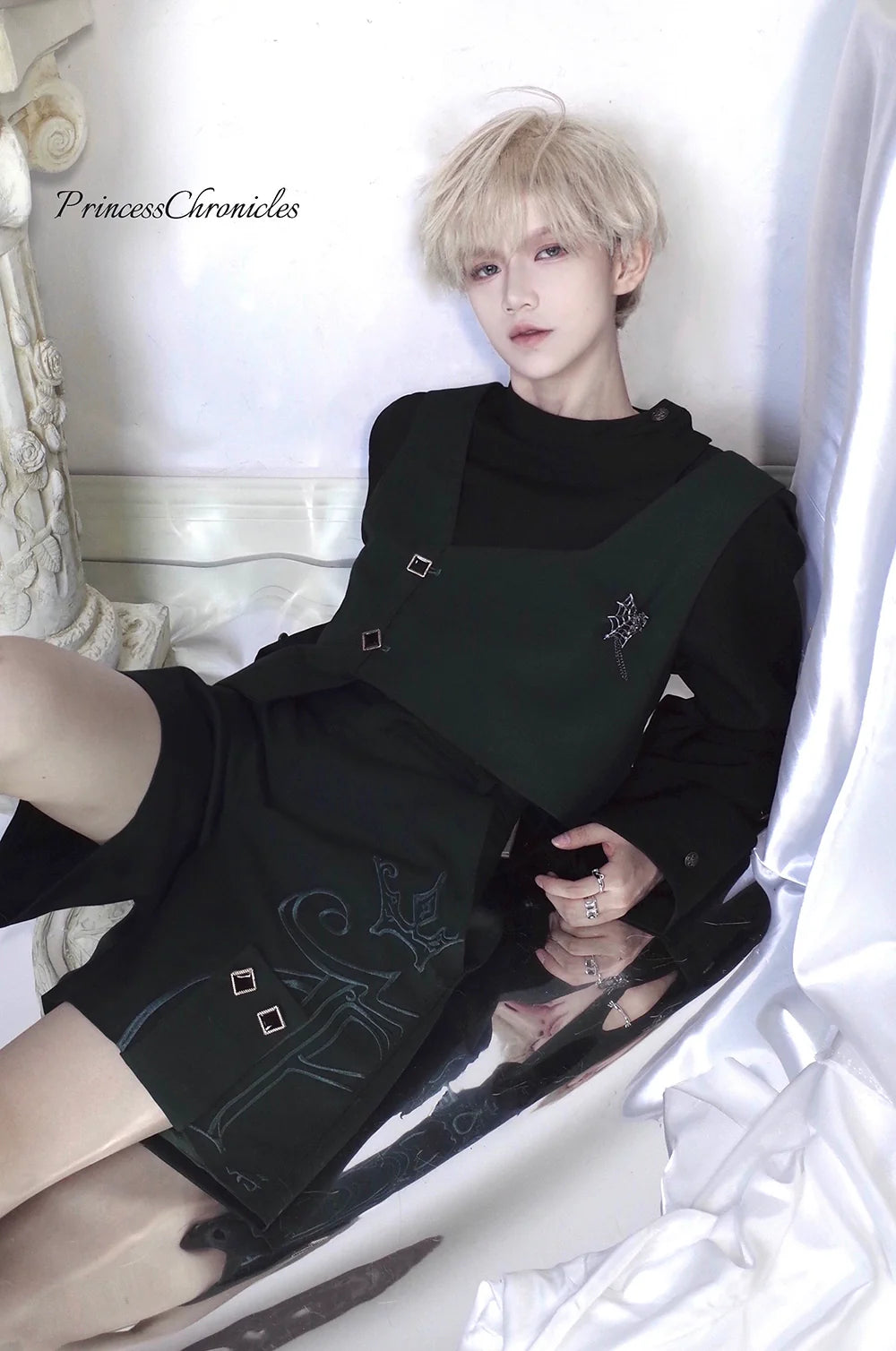 Princess Chronicles - Ruwoxichen - Retro Ouji Lolita Prince Style Black Blouse