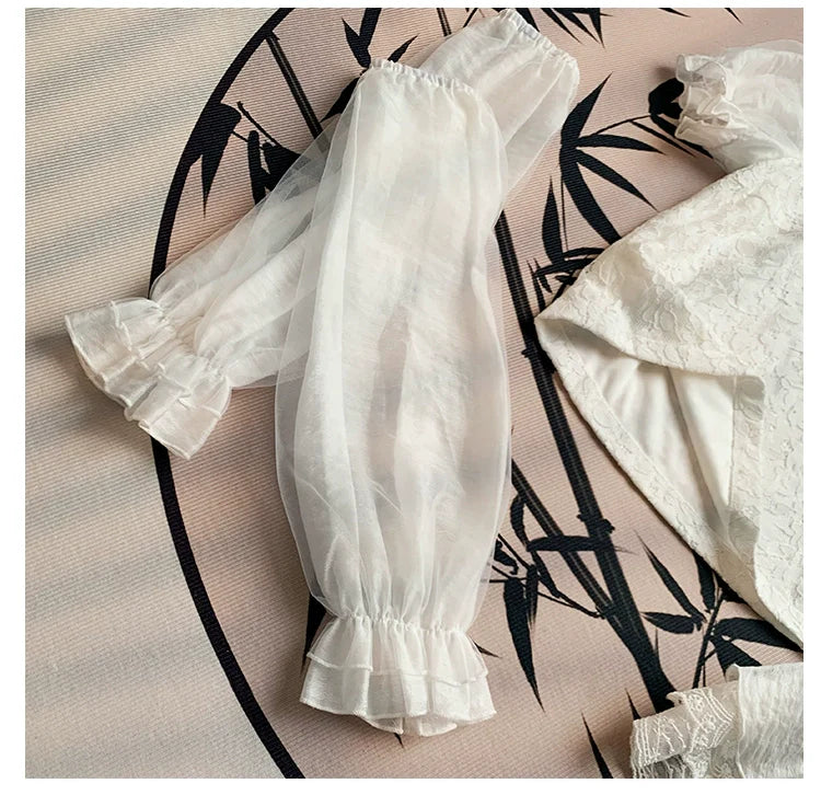 With PUJI - Moon Gauze - Qi Lolita Blouse Chinese Style Shirt