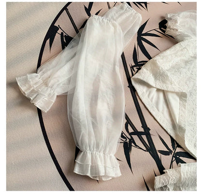 With PUJI - Moon Gauze - Qi Lolita Blouse Chinese Style Shirt