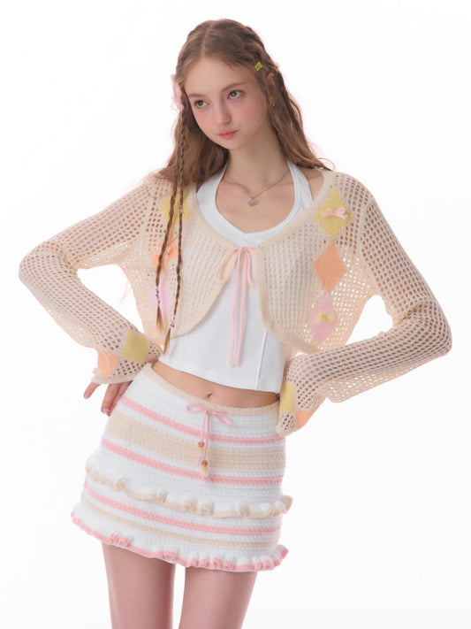 Thin sunscreen knit cardigan【s0000007829】