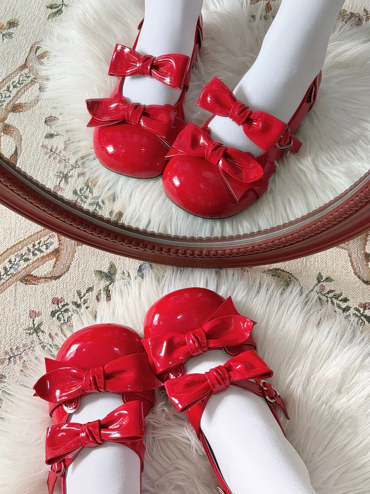 Beauty Bunny - Kawaii Lolita Shoes Low Heels Round Toe PU Shoes