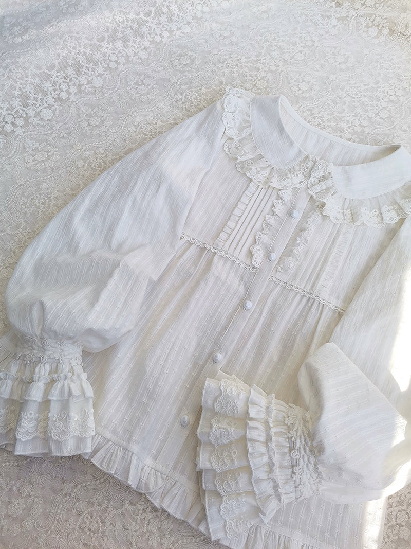 Yilia - Long Sleeve Lovely Lolita Cotton Blouse