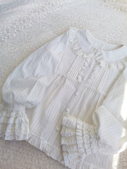 Yilia - Long Sleeve Lovely Lolita Cotton Blouse