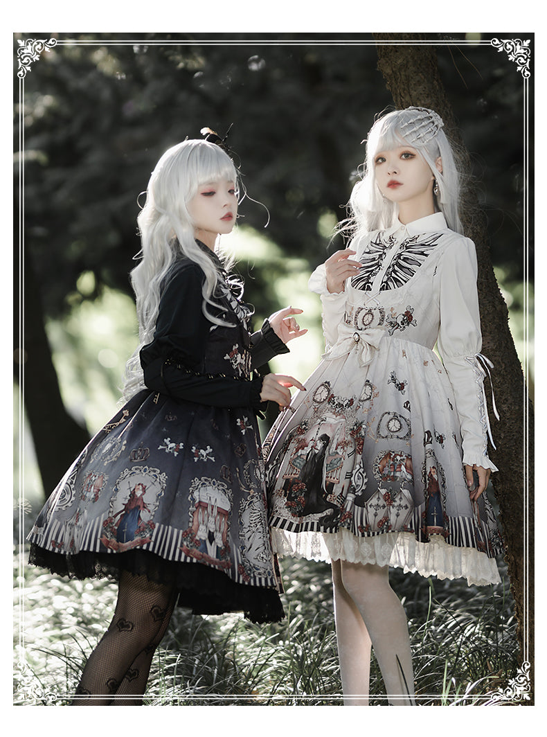 YingLuoFu - Black Fairytale - Gothic Twins Lolita JSK