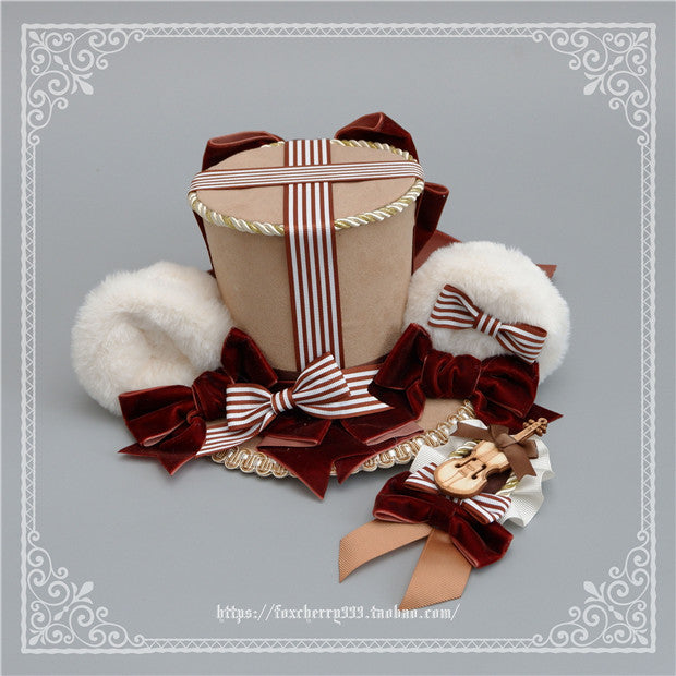 Fox cherry-Super Cute Lolita Bear Ears Top Hat Multicolors