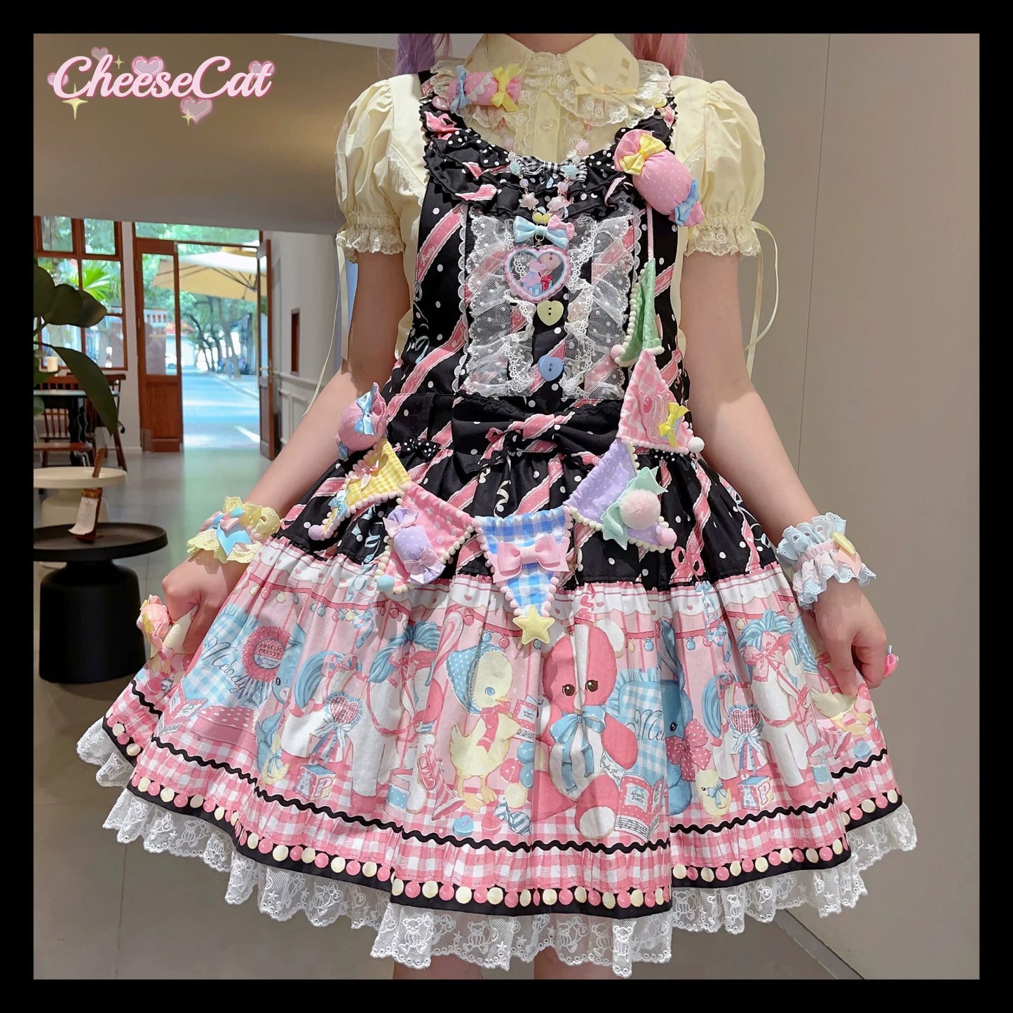 CheeseCat - Creamy Celestial - Sweet Lolita Cuffs Handmade Lace Cuffs