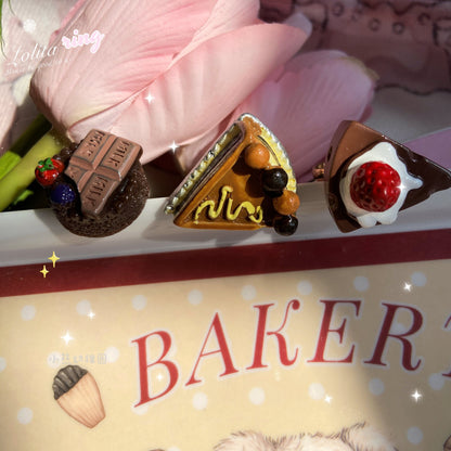 Bear Doll - Augustina - Kawaii Lolita Chocolate Paired Brooch and Hair Clip