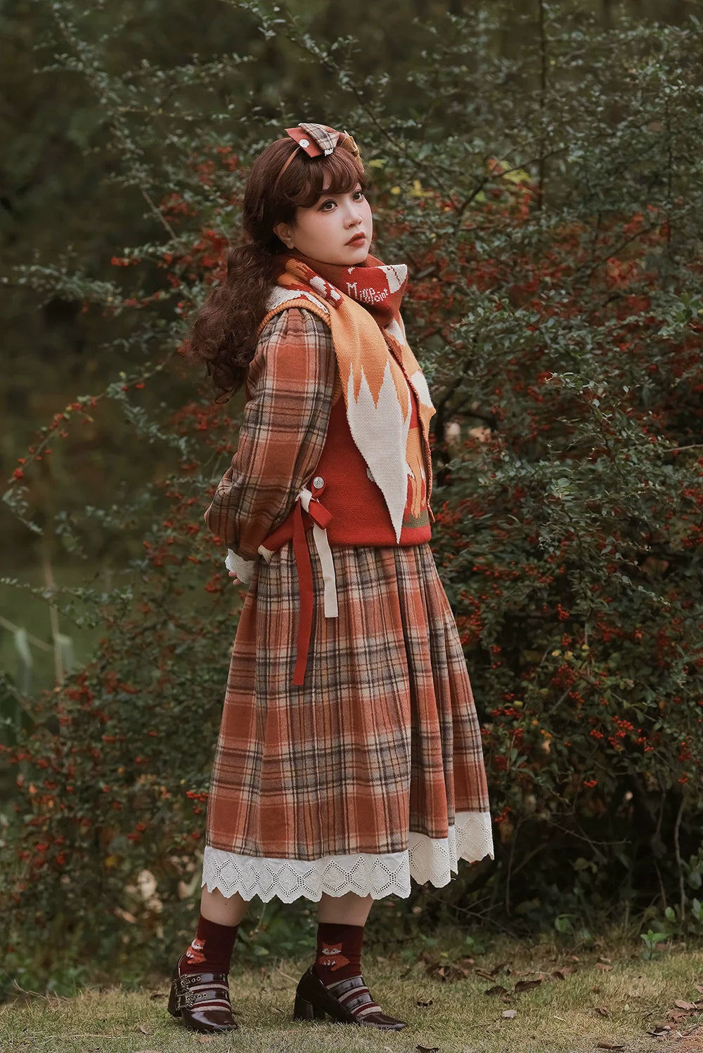 Miss Point - Chubby Fox in the Forest - Kawaii Lolita Vest Customized Lolita Sweater