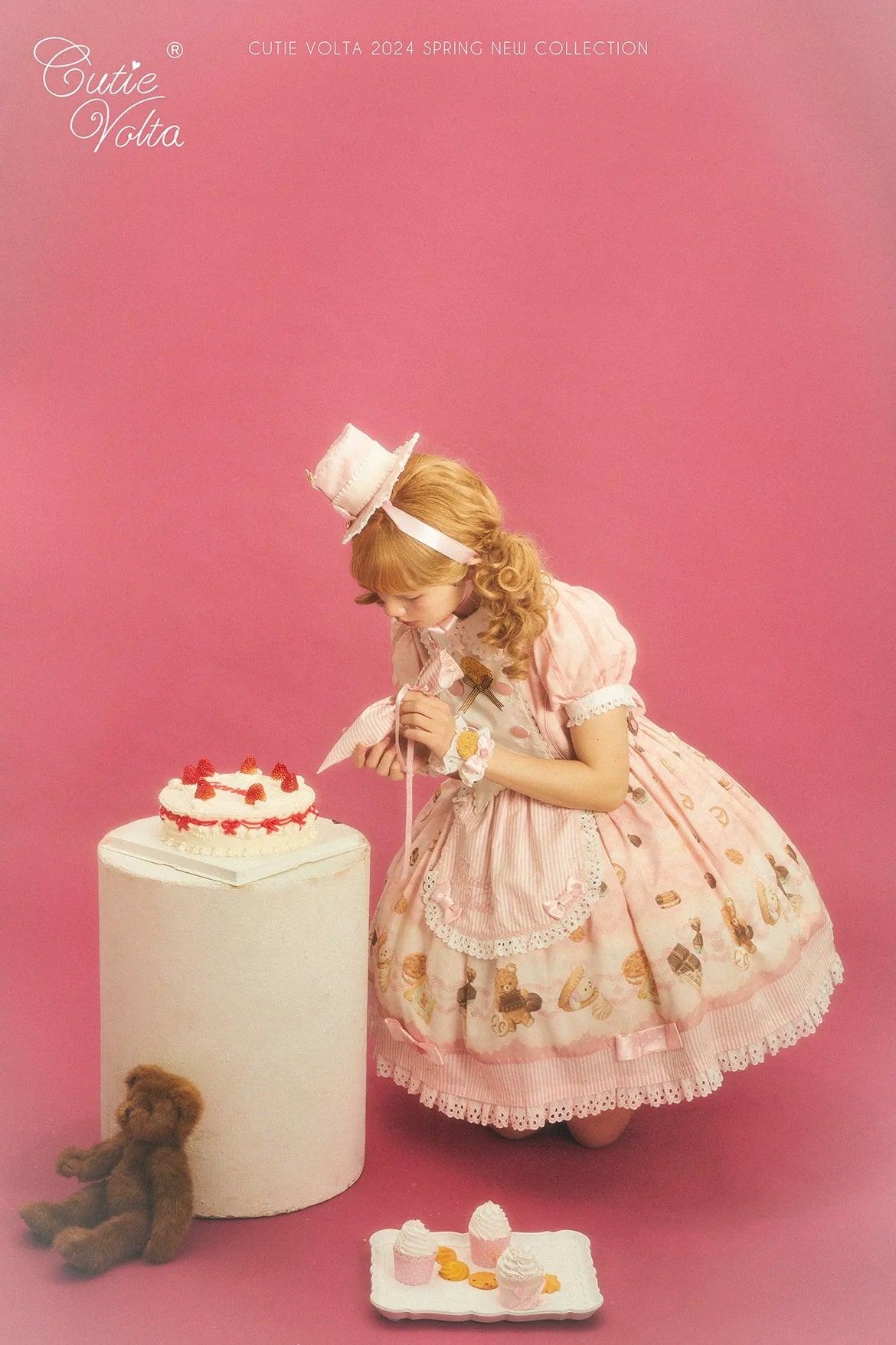 CutieVolta - Blissful Confectionery - Sweet Lolita OP Dress Bear Print JSK