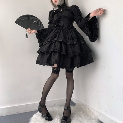 Mengfuzi - LiLith - Christmas Gothic Lolita JSK Dress, Short Sleeve Bolero