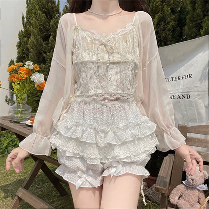 Sugar Girl - Daily Lolita Bloomers Lace Leggings for Summer Wear
