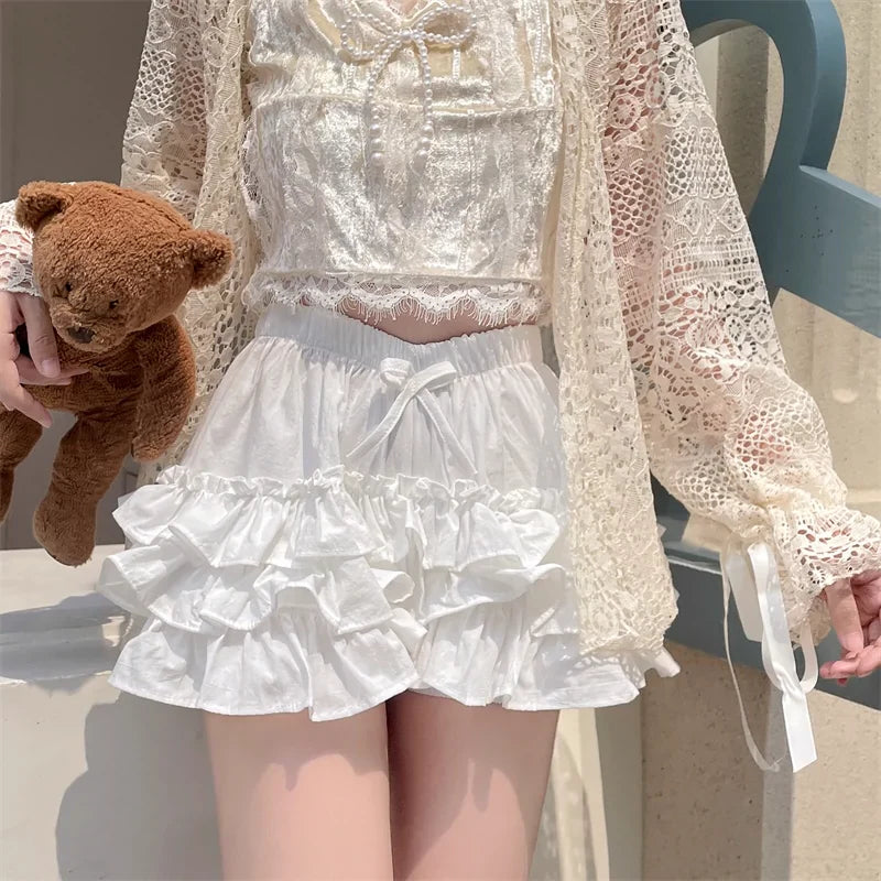 Sugar Girl - Daily Lolita Bloomers Anti-Exposure Pink Ruffle Safety Shorts