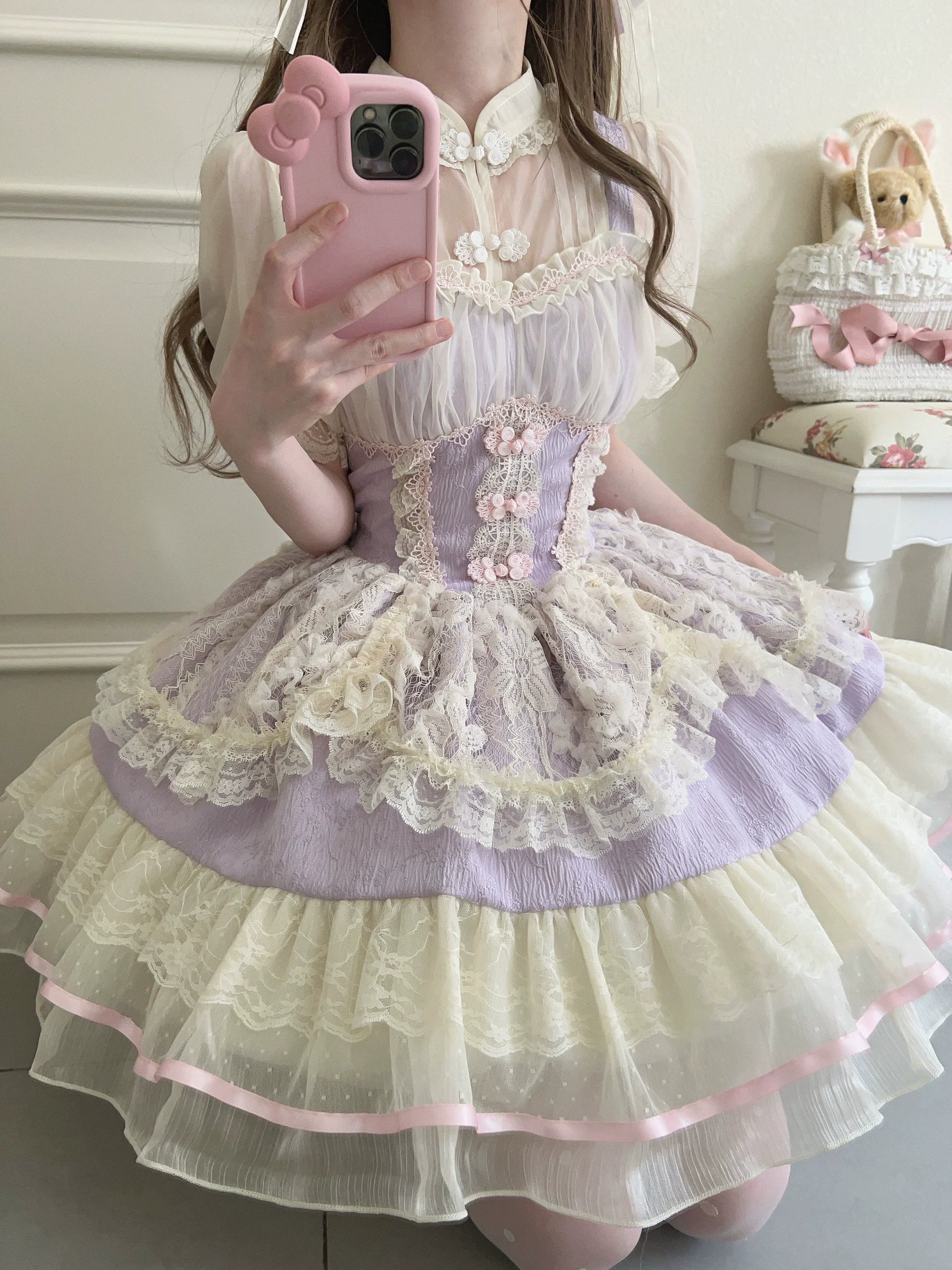 Sugar Girl - Hua Ji Fu Lei - Chinese Style Lolita JSK Dress Ballet Style Innerwear Set