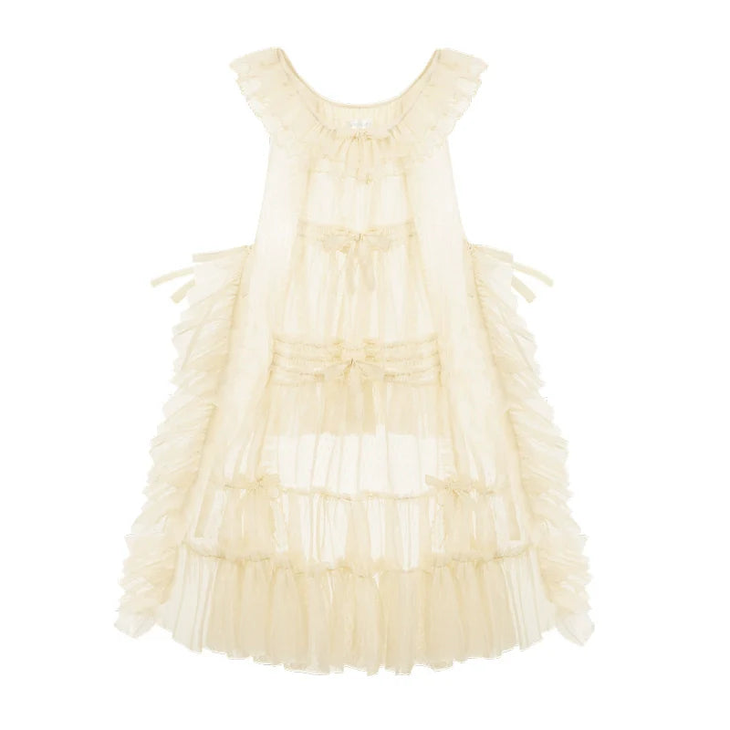With PUJI - Letters and Poetry - Classic Lolita Tulle Over-Skirt for Summer