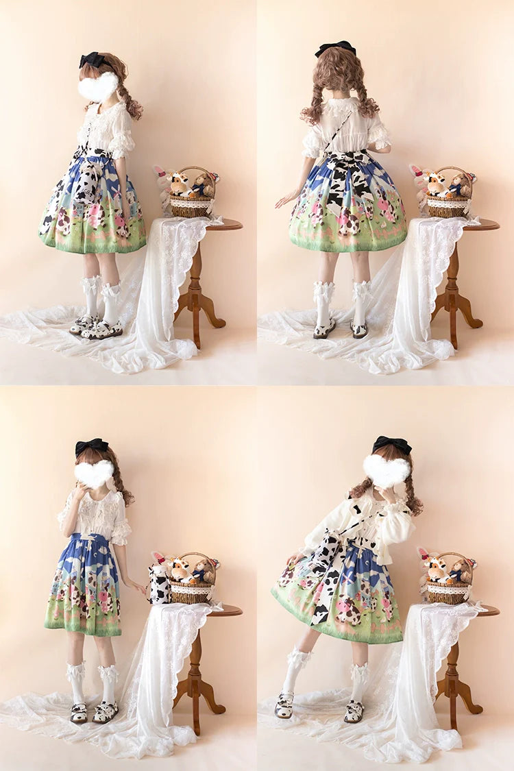 Chemical Romance - Sweetheart Farm - Sweet Lolita SK Cow Print Lolita Dress
