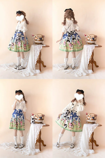 Chemical Romance - Sweetheart Farm - Sweet Lolita SK Cow Print Lolita Dress