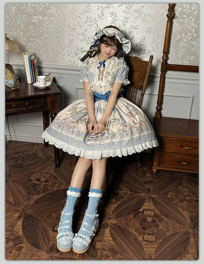 Alice Girl - Sea Salt Fairytale - Sweet Lolita Headdress Built-in Wire BNT and Bow KC