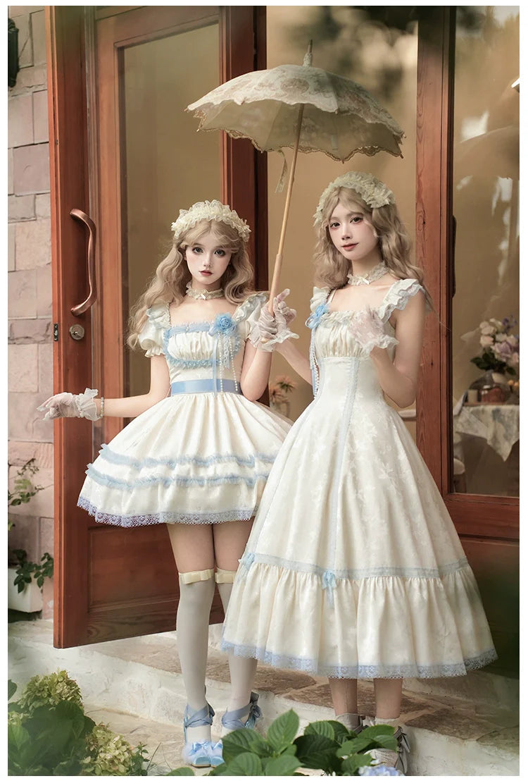 With PUJI - Sea Salt Iced Tea - Classic Lolita Dress, Fishbone Bodice