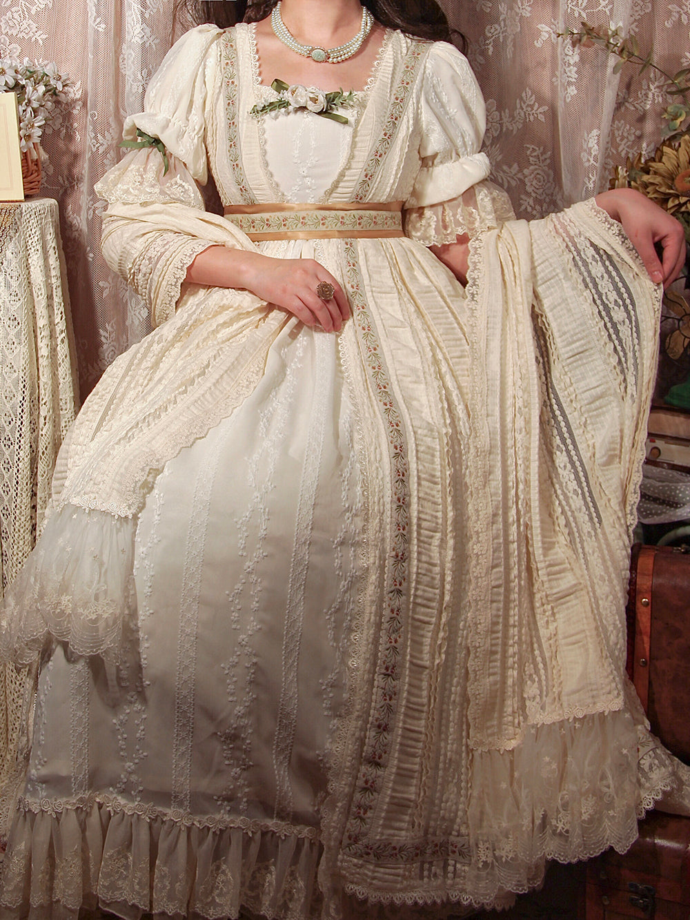 Miss Point - The Sally Gardens - Elegant Lolita Lotus Sleeves OP Dress