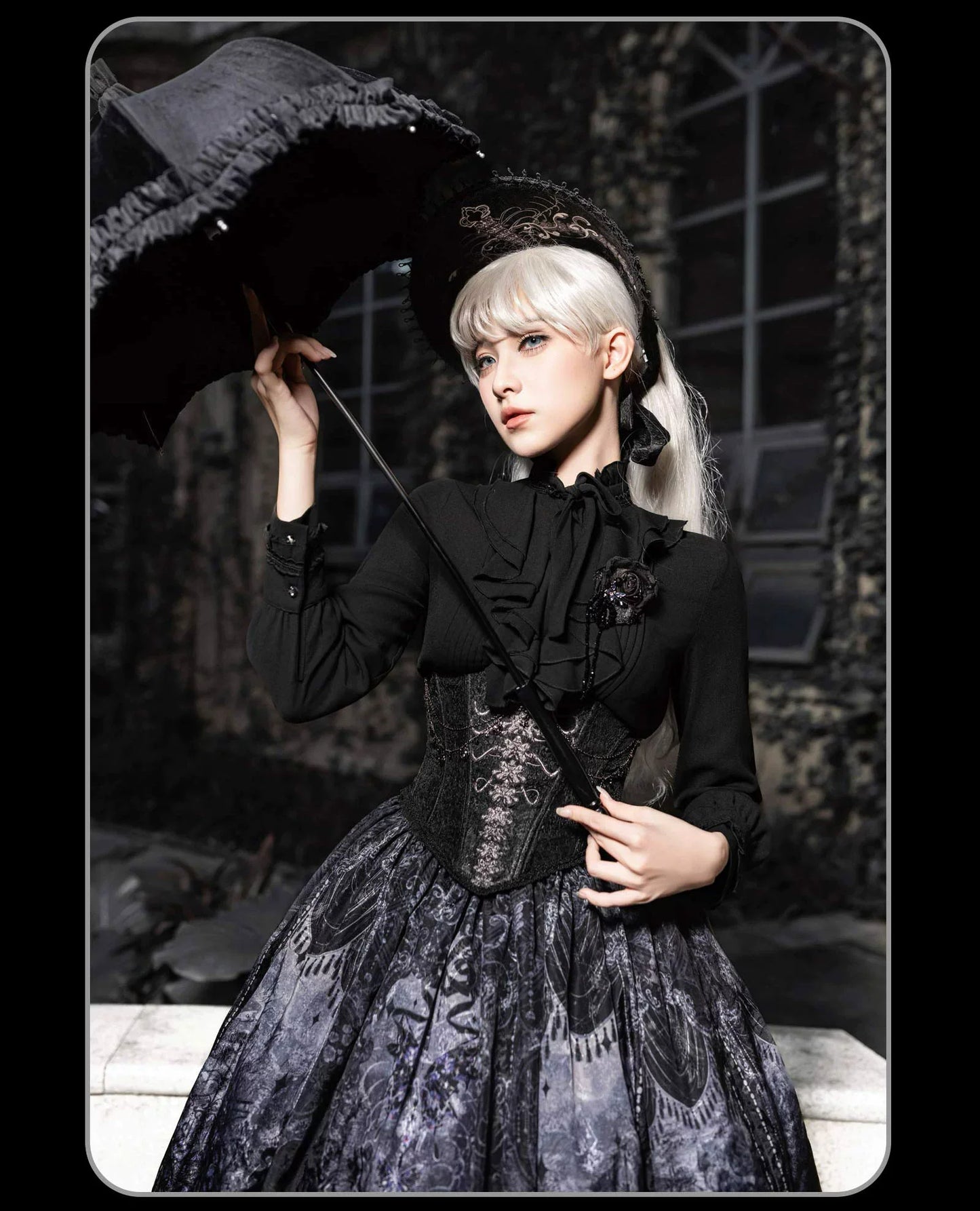 Susin Lolita - Bone-Eroded Butterfly - Gothic Lolita JSK & SK Set