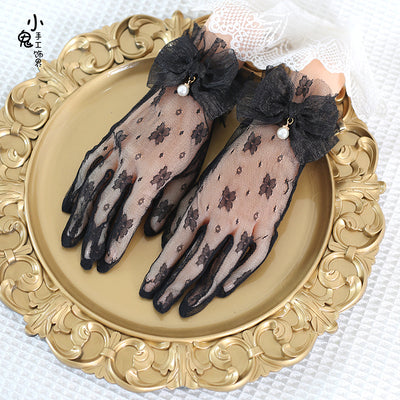 Xiaogui - Lace Bowknot Flower Vintage Lolita Gloves